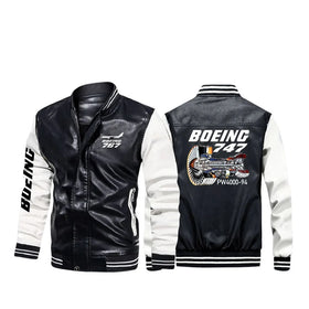 Boeing 767 Engine (PW4000-94) Stylish Leather Bomber Jackets