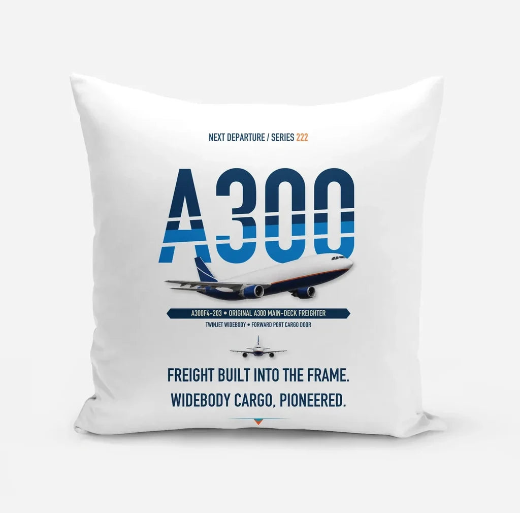 Airbus A300F4-203 design on white pillow