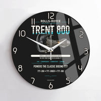 Thumbnail for TRENT 800 design on black no frame wall clock