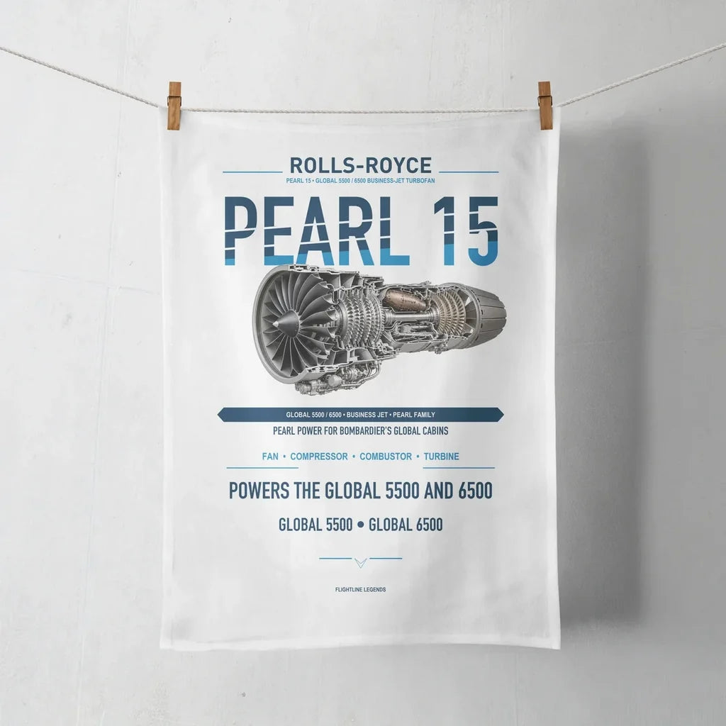 PEARL 15 design on white towel
