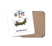 Thumbnail for Piasecki H-21C Shawnee design on white 1 piece coaster