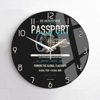 Thumbnail for PASSPORT design on black no frame wall clock