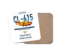 Thumbnail for Canadair CL-415 design on white 1 piece coaster