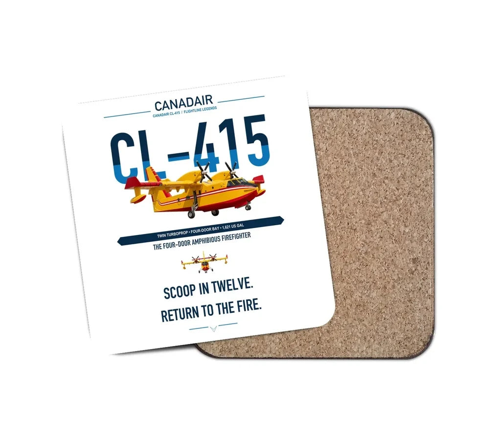 Canadair CL-415 design on white 1 piece coaster