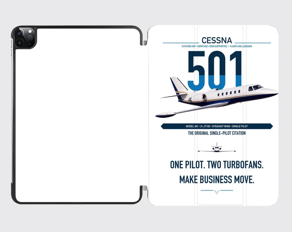 Cessna 501 Citation I SP design on white ipad tablet case