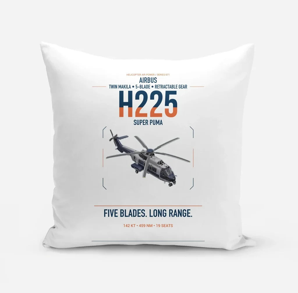 Airbus H225 design on white pillow