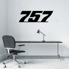 Boeing 757 Flat Text Wall Metal Signs