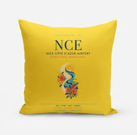 Thumbnail for Nice Côte d’Azur Airport (NCE) design on yellow pillow
