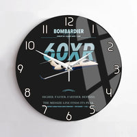 Thumbnail for Bombardier Learjet 60XR design on black no frame wall clock
