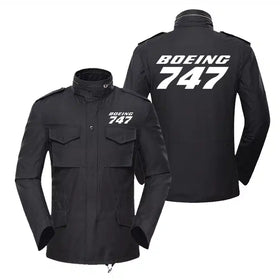 Boeing 747 & Text Military Coats