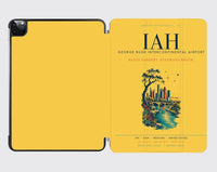 Thumbnail for Houston George Bush Intercontinental Airport (IAH) design on yellow ipad tablet case