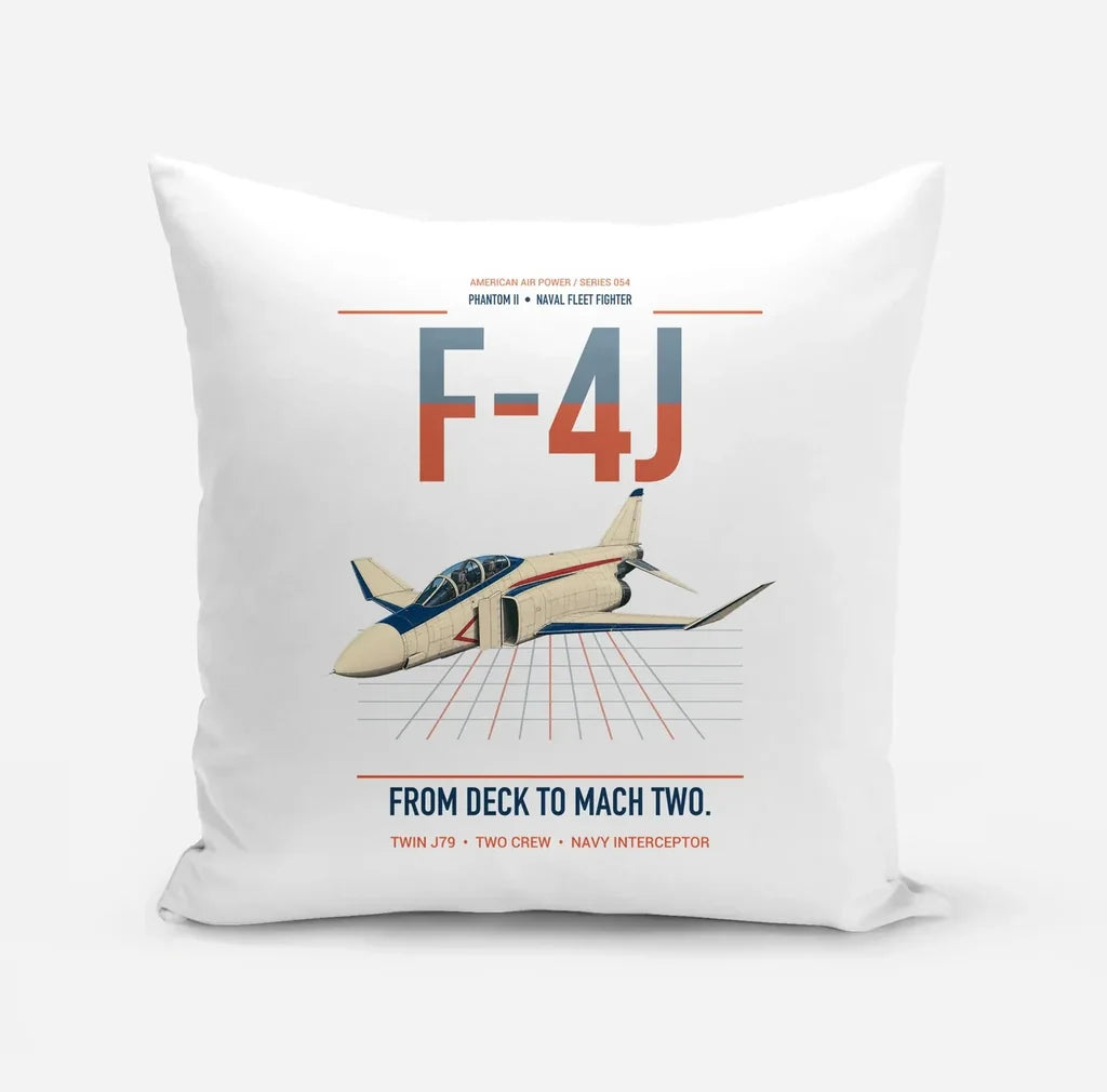 F-4J Phantom II design on white pillow