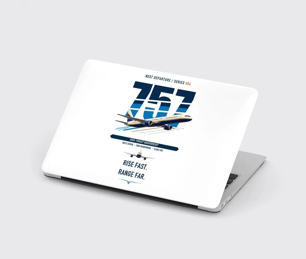Boeing 757-200 design on white MacBook case