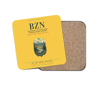 Thumbnail for Bozeman Yellowstone International Airport (BZN) design on yellow 1 piece coaster