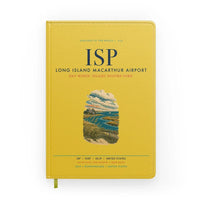 Thumbnail for Long Island MacArthur Airport (ISP) design on yellow notebook