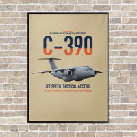 Thumbnail for C-390 Millennium vertical canvas print - framed - beige background