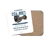 Thumbnail for CF6-80E1 design on white 1 piece coaster
