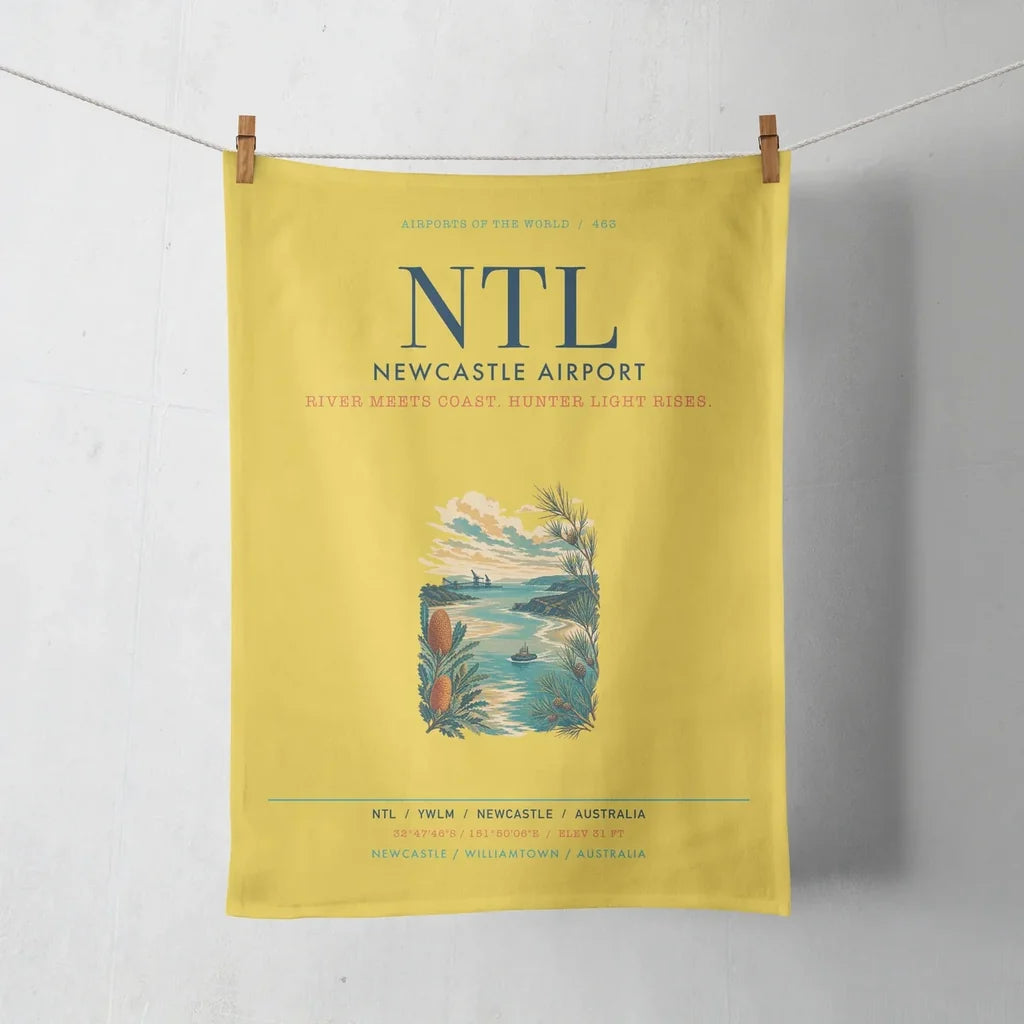 Newcastle Airport (NTL) design on yellow towel