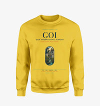 Thumbnail for Goa International Airport Dabolim (GOI) design on yellow sweatshirt