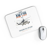 Thumbnail for Leonardo AW139 design on white rectangle mouse pad
