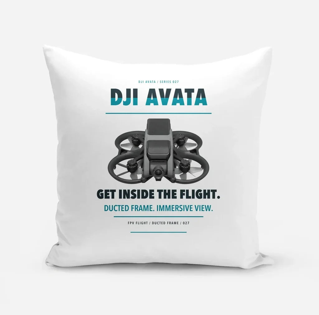DJI Avata design on white pillow