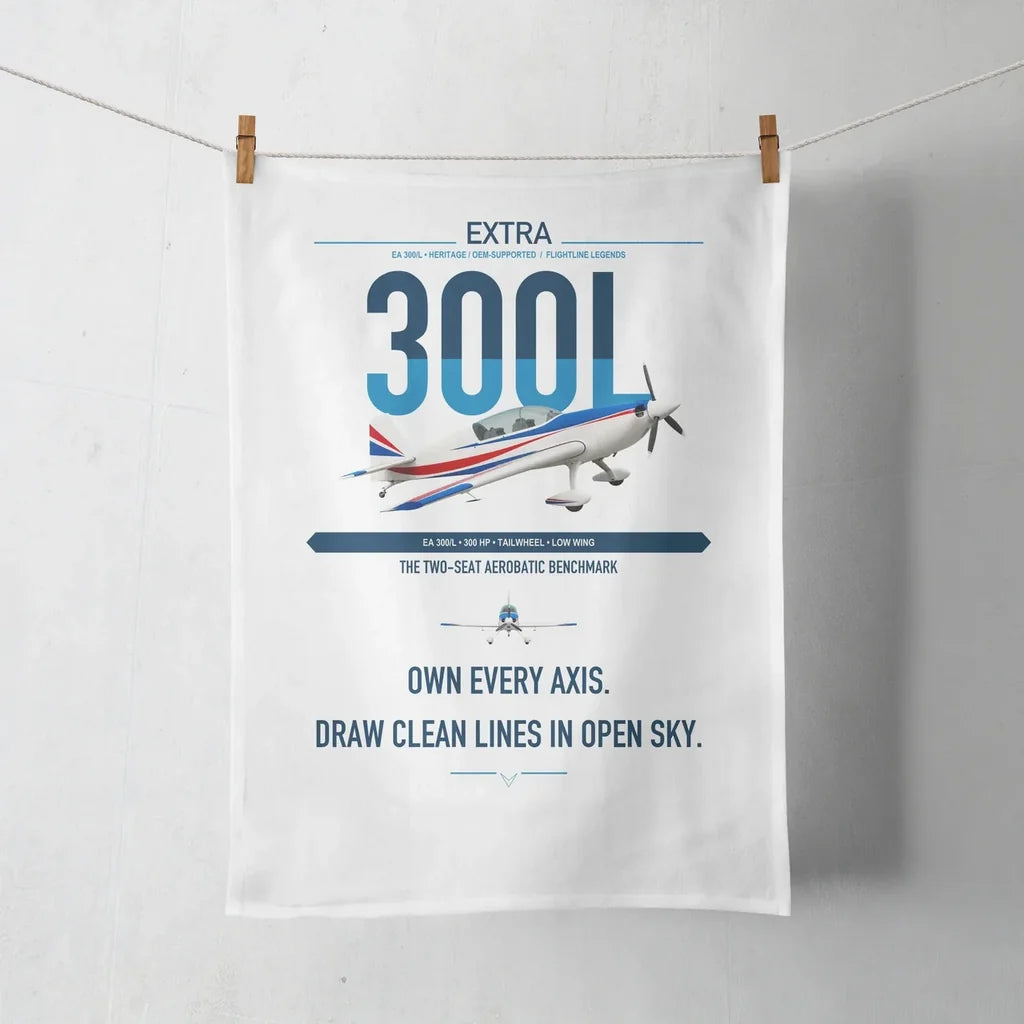 Extra 300L design on white towel