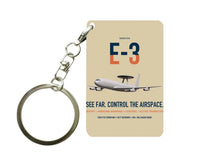 Thumbnail for E-3 Sentry AWACS design on beige designed key chain, double-side print