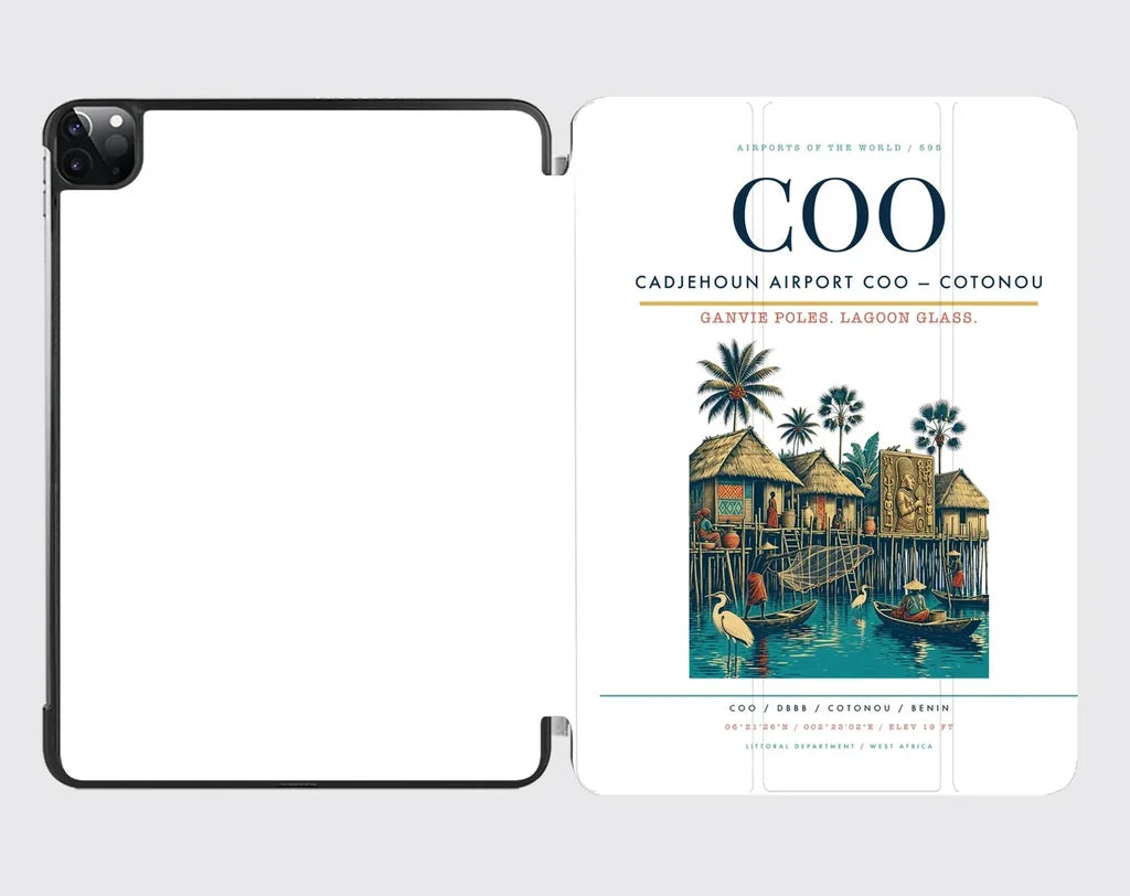 Cadjehoun Airport (COO) design on white ipad tablet case