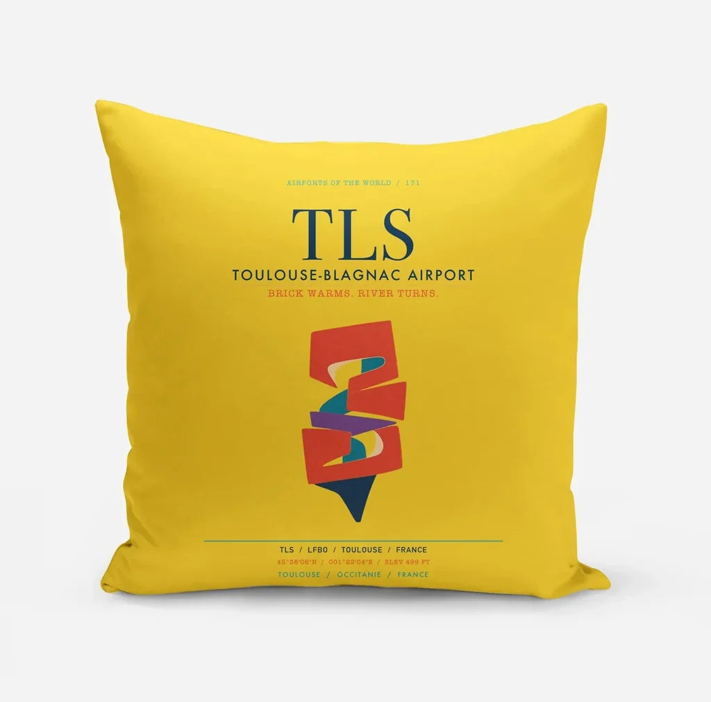 Toulouse-Blagnac Airport (TLS) design on yellow pillow