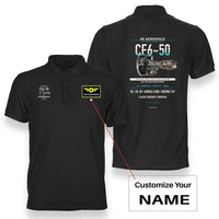 Thumbnail for CF6-50 design on black polo with custom name badge