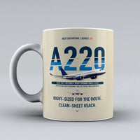 Thumbnail for A220-100 Mug design on beige airbus