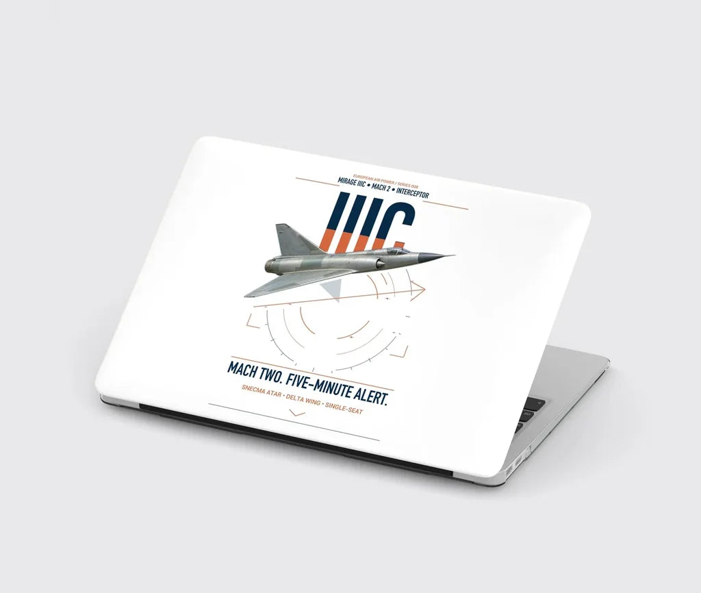 Dassault Mirage IIIC design on white MacBook case