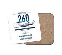 Thumbnail for Beechcraft King Air 260 design on white 1 piece coaster