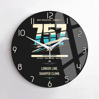 Thumbnail for Boeing 757-300 design on black no frame wall clock