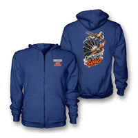 Thumbnail for SIGNAL 664 - Compression Turns Into Song - Zipped Hoodie design on blue zipped hoodie