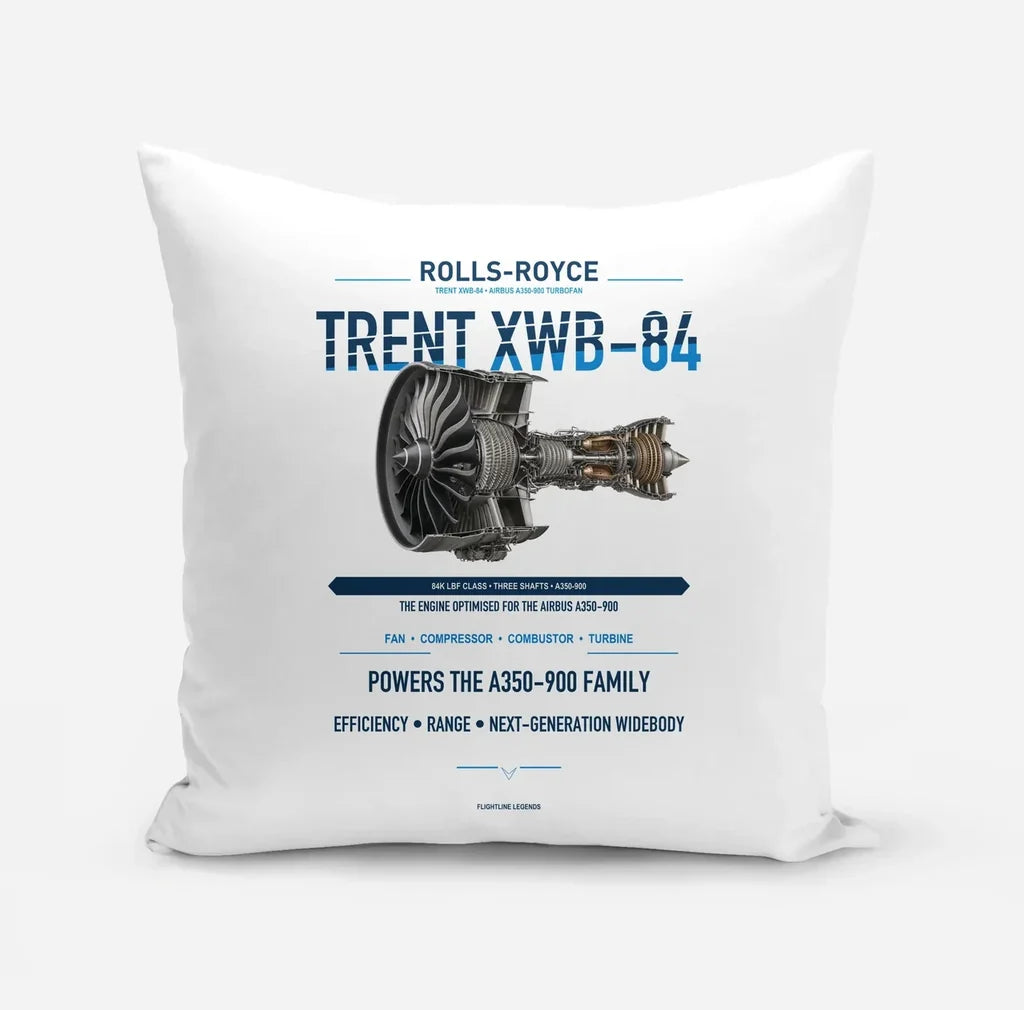 TRENT XWB-84 design on white pillow