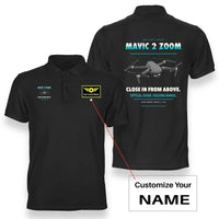 Thumbnail for DJI Mavic 2 Zoom design on black polo with custom name badge
