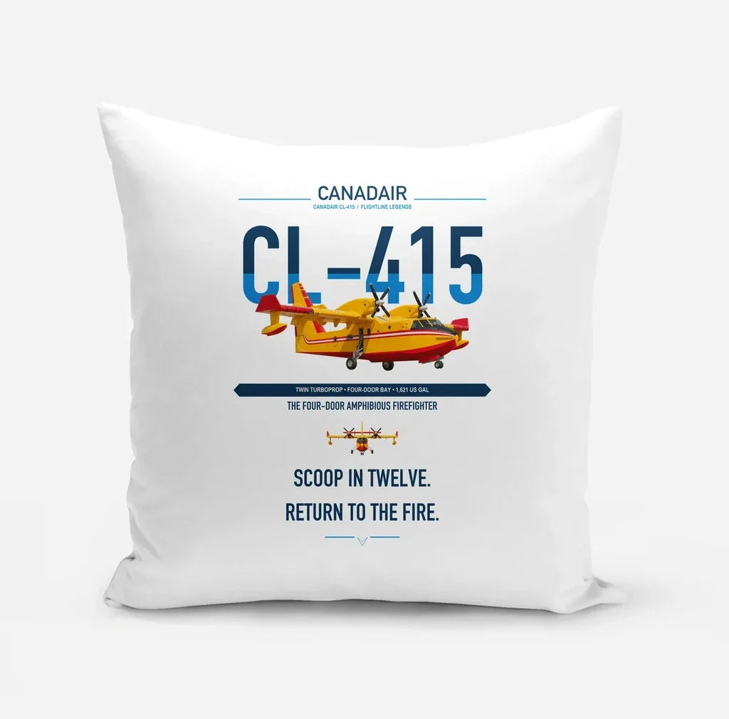 Canadair CL-415 design on white pillow