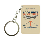 Thumbnail for Airbus A330 MRTT design on beige designed key chain, double-side print
