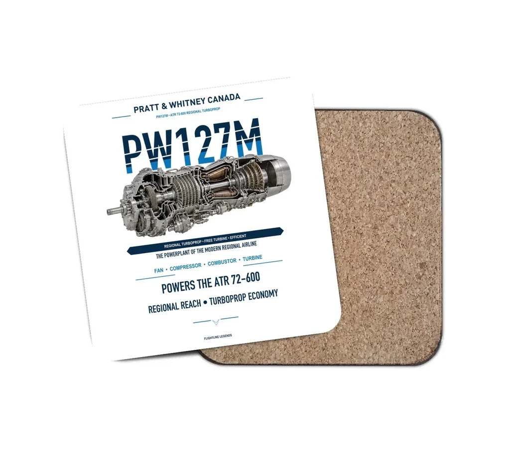 PW127M design on white 1 piece coaster