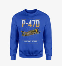 Thumbnail for P-47D Thunderbolt Razorback design on blue sweatshirt