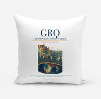 Thumbnail for Groningen Airport Eelde (GRQ) design on white pillow