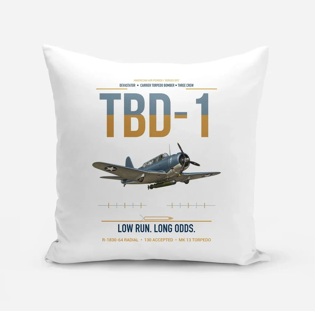 TBD-1 Devastator design on white pillow