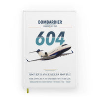 Thumbnail for Bombardier Challenger 604 design on white notebook