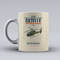 Thumbnail for Westland Gazelle AH1 design on beige ceramic mug, double-side print
