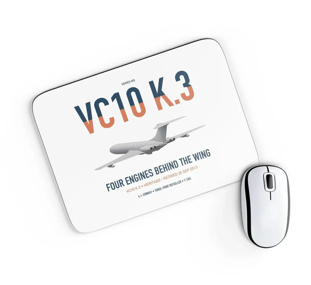 Vickers VC10 K.3 design on white rectangle mouse pad