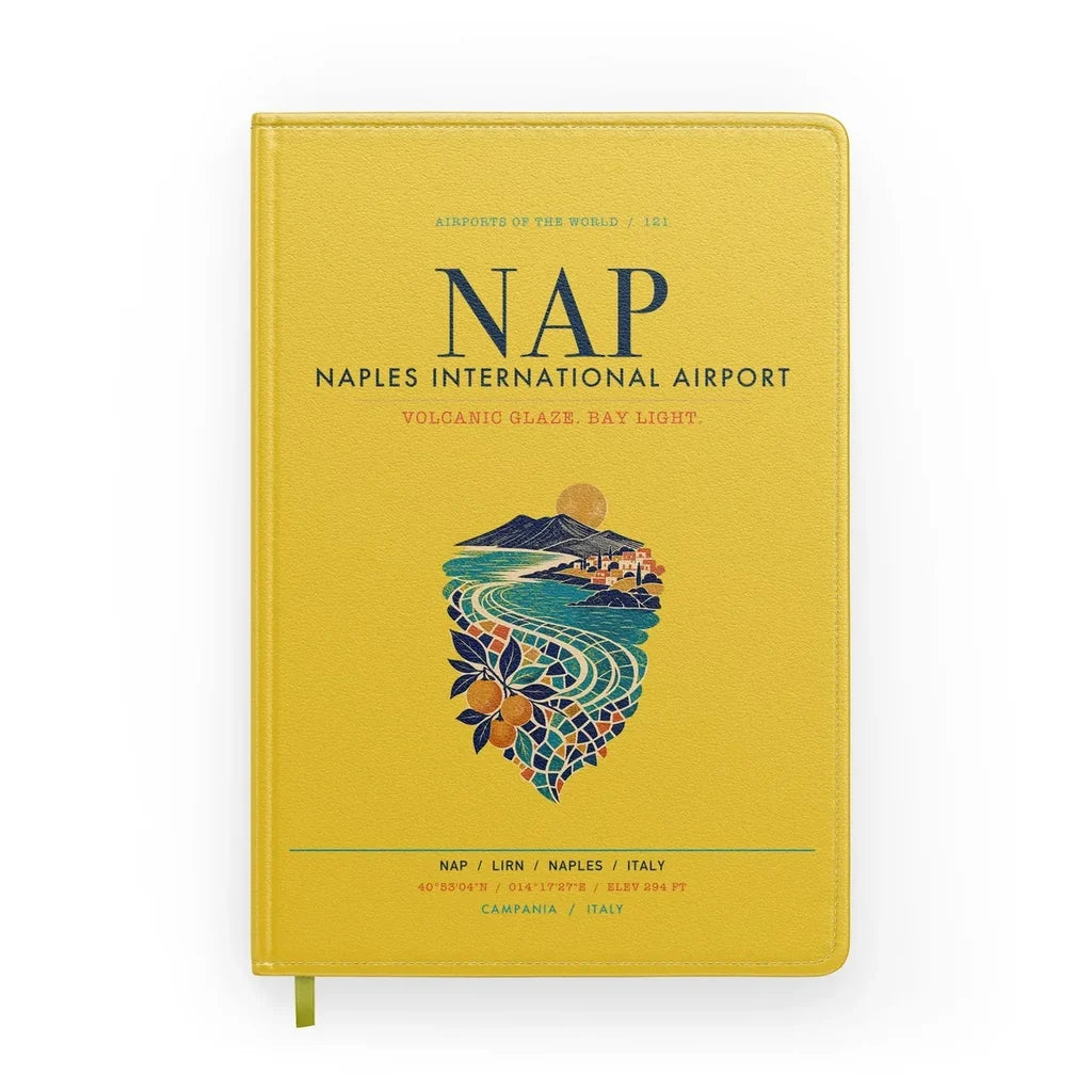 Naples International Airport (NAP) design on yellow notebook