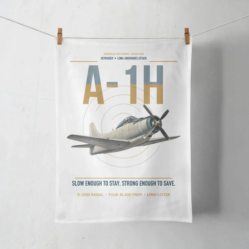 A-1H Skyraider design on white towel