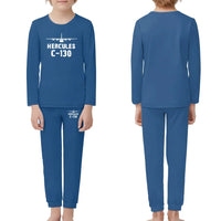 Thumbnail for Military Transport Airplane C 130 children pajamas - Blue