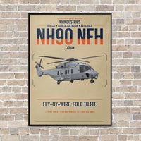 Thumbnail for NHIndustries NH90 NFH Caïman vertical canvas print - framed - beige background